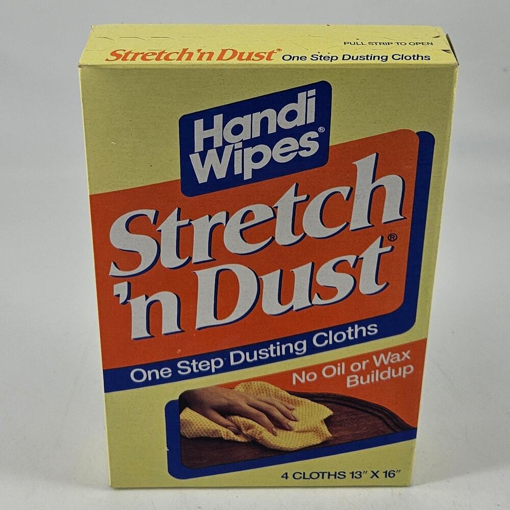 VINTAGE Handi Wipes STRETCH N DUST 4 Pack Dusting Cloths Discontinued New OS